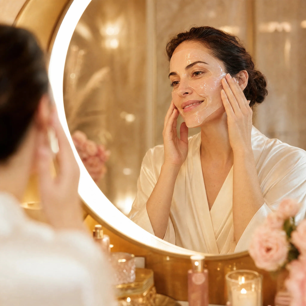 Application du masque hydrogel Kivo sur le visage
